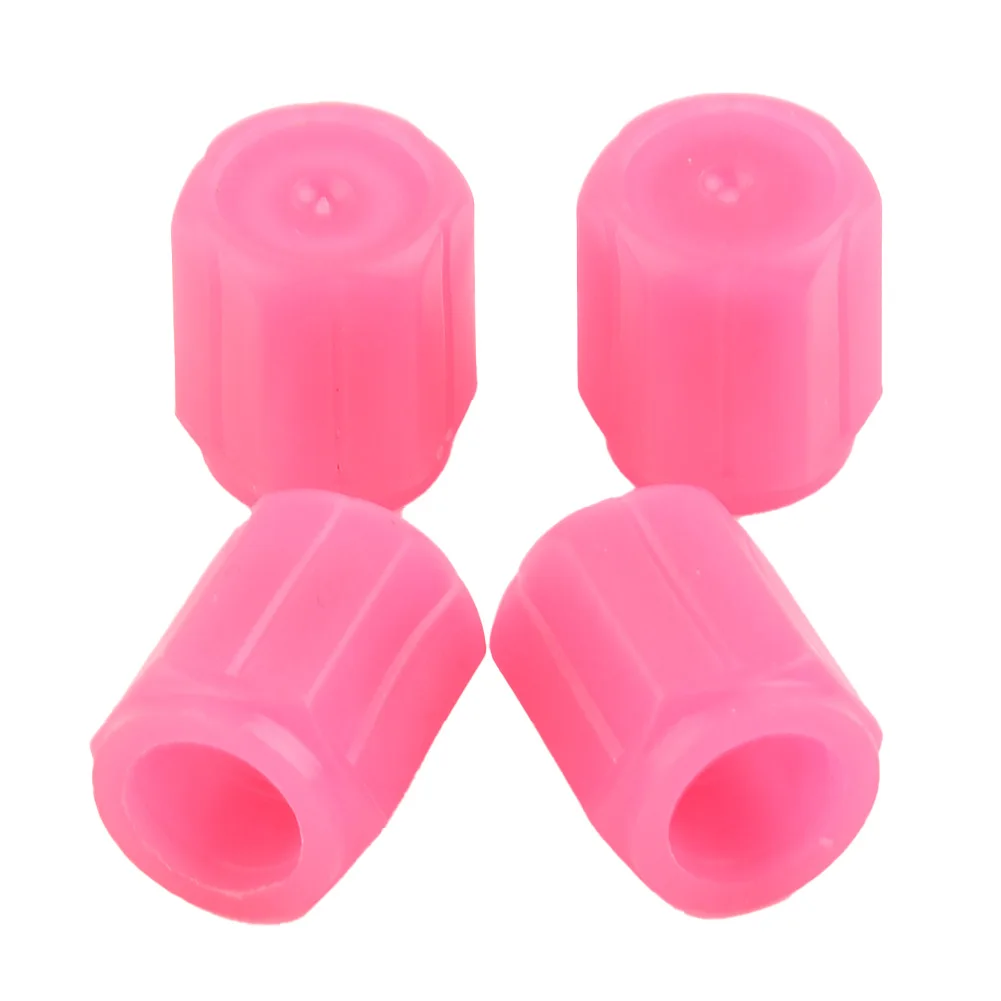 4Pcs Luminous Valve Cap Universal Glowing In Dark Fluorescent Car Motorcycle Bicycle Wheel Styling Tire Valve Covers Pink