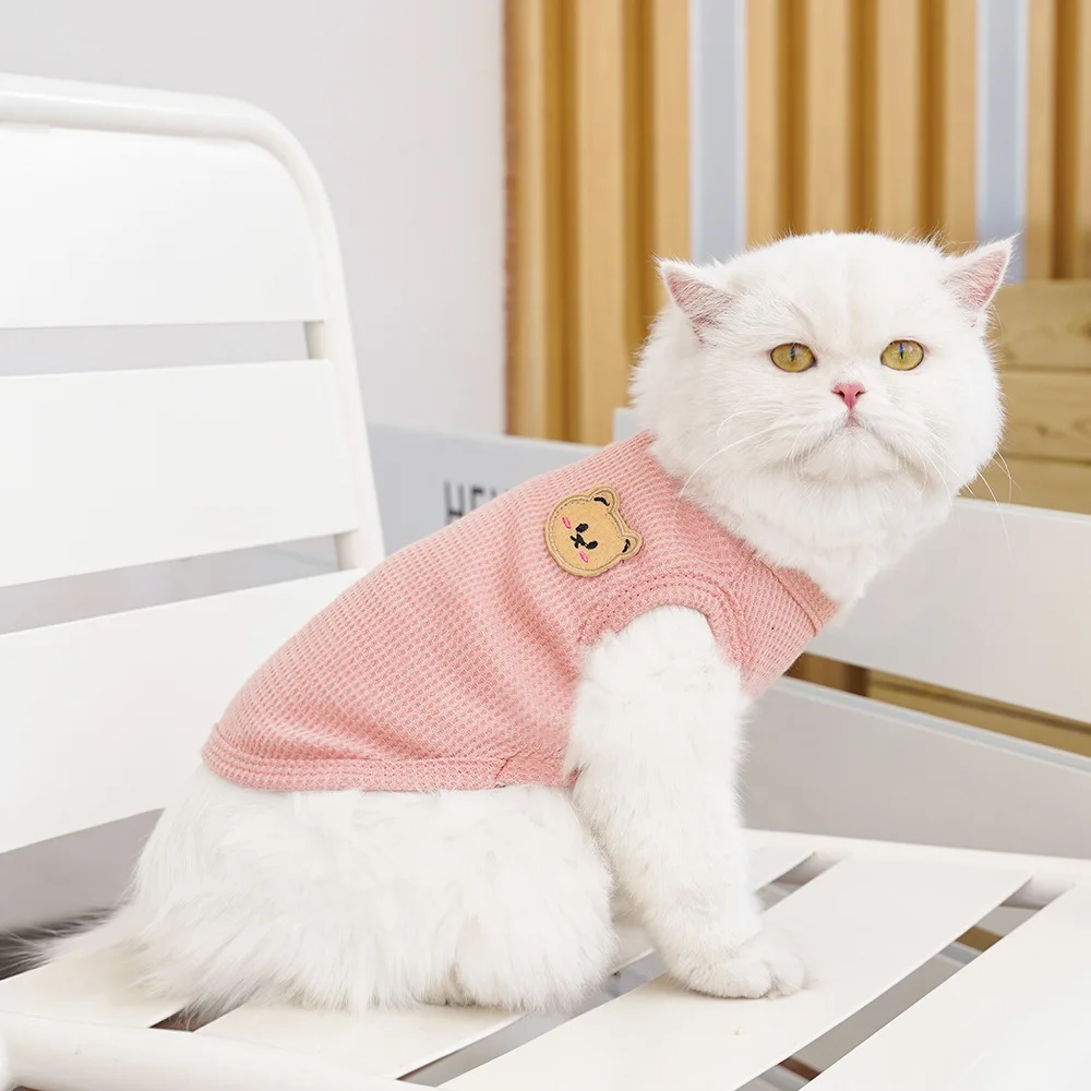 Fashion Pet Dog Vest Bear Print T-shirt Chihuahua Yorkshire Breathable Vest Cat Puppy Outdoor Clothing Summer Pet Costume