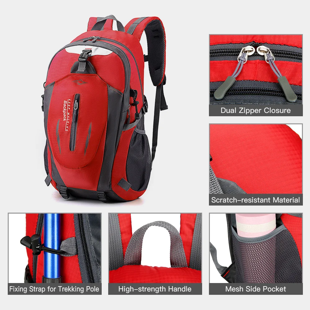 Hiking Backpack 40L Waterproof Lightweight Outdoor Hiking Trekking Daypack Rip-stop Nylon Travel Backpack for Men Women