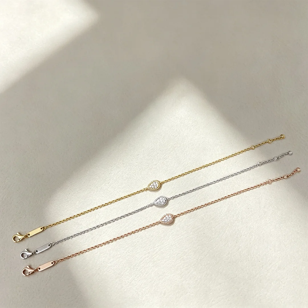 Beliebtes Schmuckstück: Süßes, tropfenförmiges Zirkon-Armband für Damen, exquisiter Alltagsschmuck, Geschenk für Feiertage – Detail 2