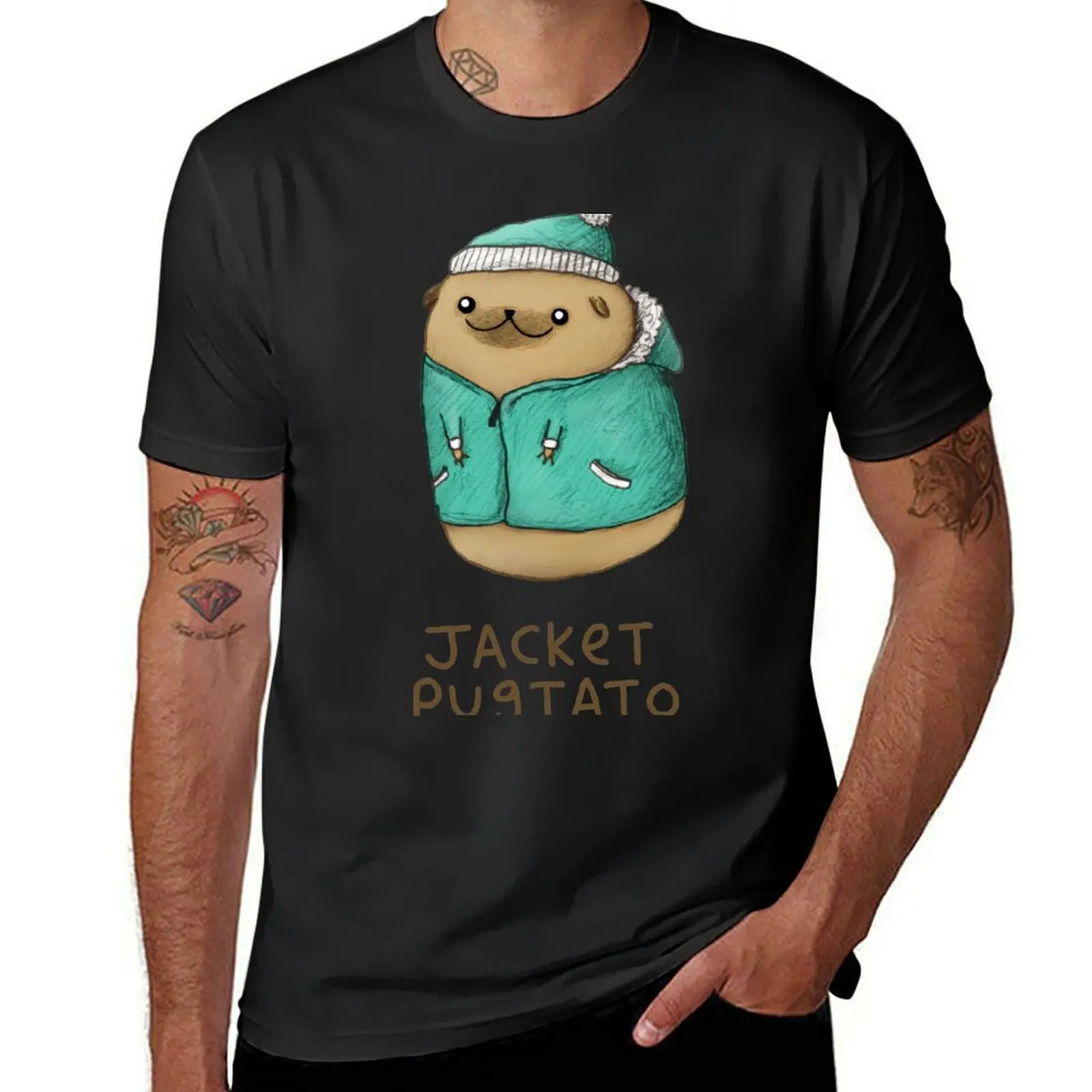 Jacket Pugtato T-Shirt boys whites plain cute tops shirts graphic tees funny t shirts for men