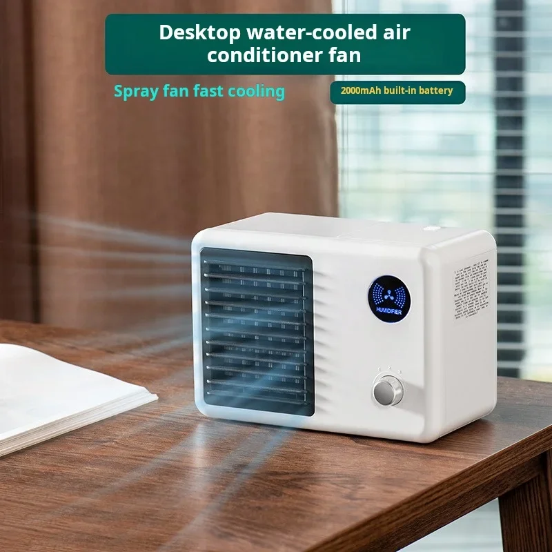 Mini Air Conditioner Fan USB Air Cooler Fan Humidifier Spray Mute Cooler for Office Desk Cool Fans three-speed ventiladores
