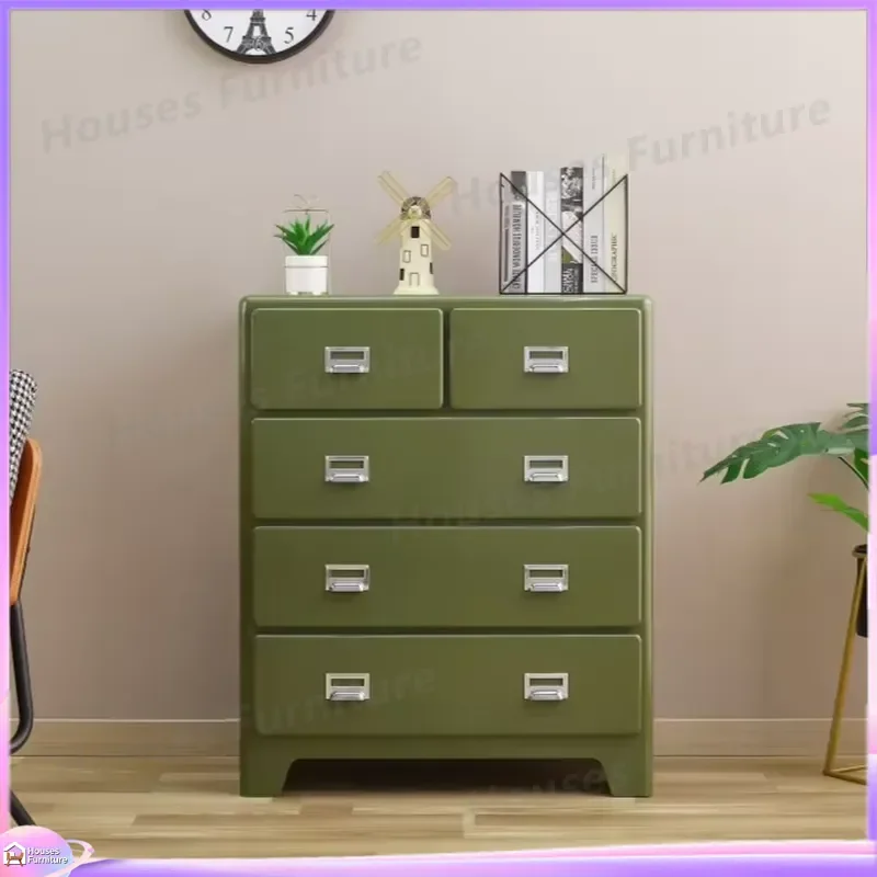 Vintage 5 Drawer Metal Shoe Cabinet Storage Organizer Entryway Hallway Console Table Buffet Sideboard for Home Office Coffee view 4