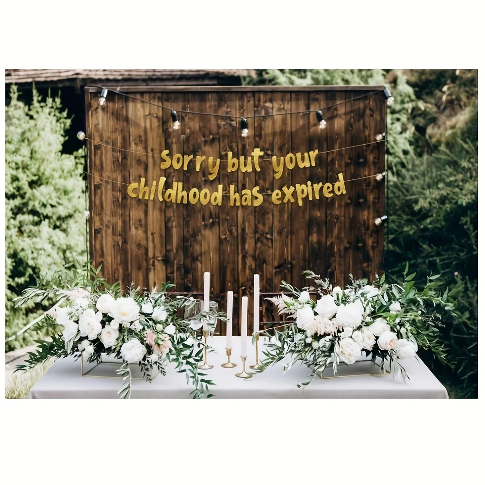 Sorry But Your Childhood Has Expired Banner – 18th and 21st Birthday Party Banner Graduation Party Decorations Favors and Suppli