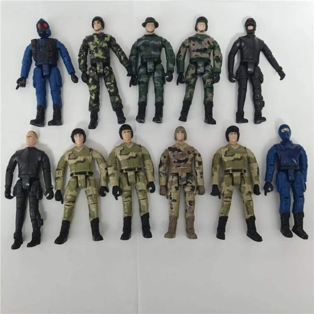 8 Stuks Warrior Elite Force 1:18 Militaire Action Figure Speelgoed Met Wapens 10 Cm Terrorist Svat Team Soldaten Standbeeld voor Kinderen
