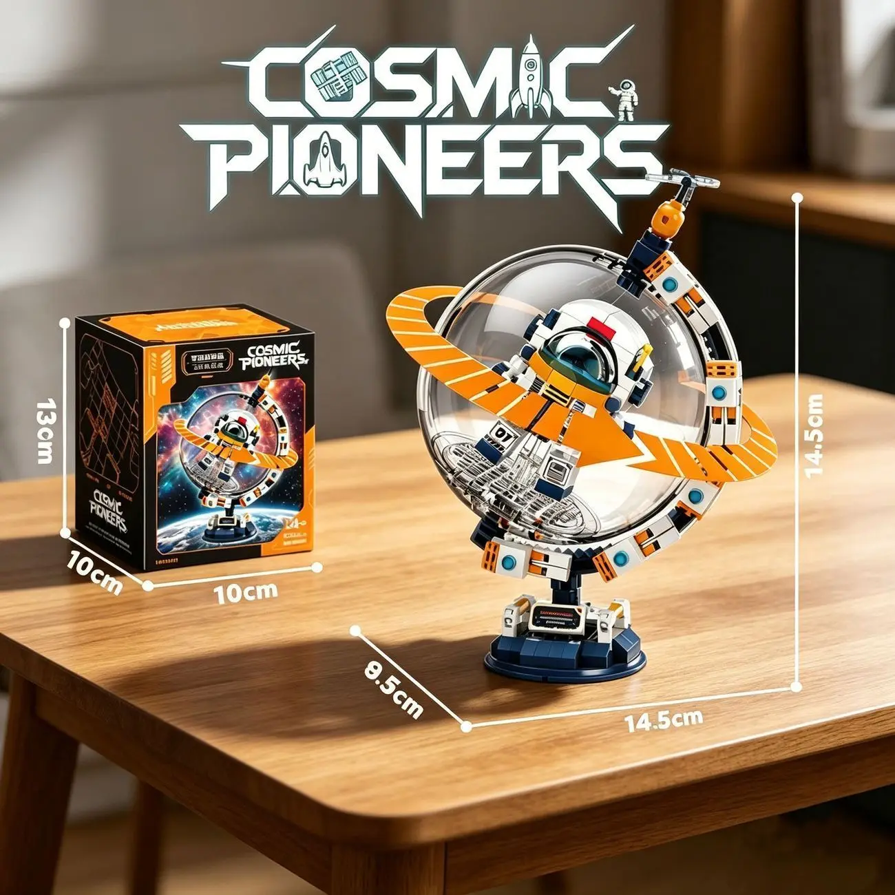 Space Exploration Building Blocks Toy Astronaut Rocket Space Station Model with Transparent Globe Display Cover DIY Bricks Ornam view 4