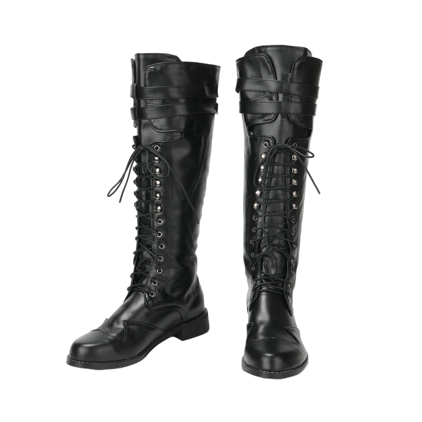 Medieval Renaissance Steampunk Faux Leather Pirate Cosplay Boots Unisex