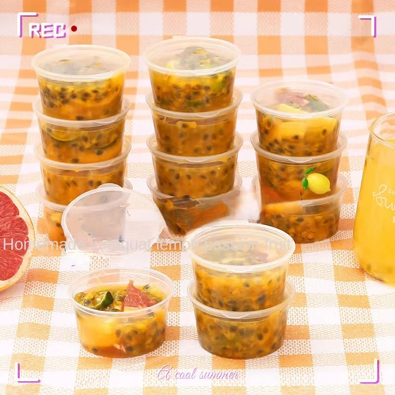 

Одноразовая замороженная коробка страстного фрукта, упакованная как стандартная коробка для приправ пищевого класса, окунания соуса, замороженная коробка, лимонная ледовая решетка