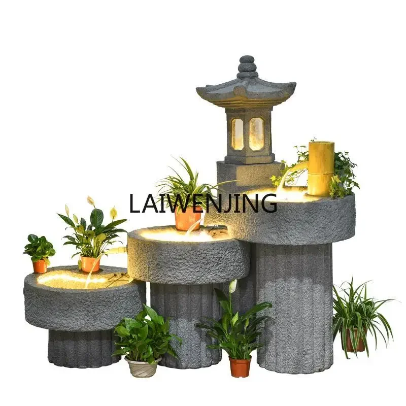 

SGF Pastoral Jucai Liushui Fish Pool Company Large Floor Fountain Ornament