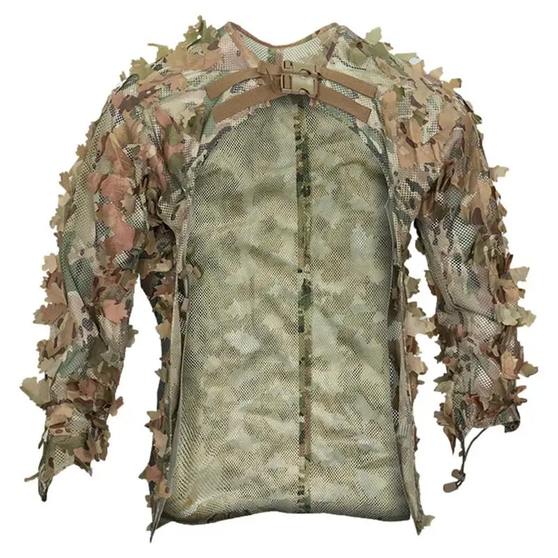 Adult 3D Leaves Bionic Camouflage Hunting Ghillie Suit Durable CS Shooting Suit Breathable Tacticals Military Combat Clothes Set