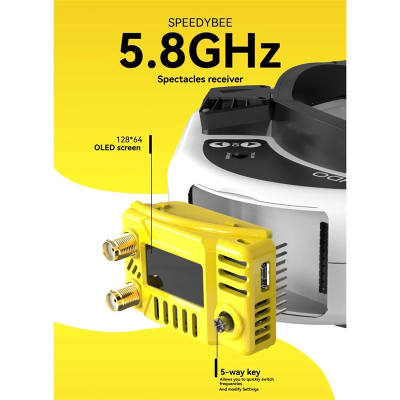SQPP-For Speedybee 5.8Ghz FPV Goggles استقبال المدمج في مكتشف دعم OSD تحديث البرامج الثابتة لنظارات Fatshark DJI ORQA FPV