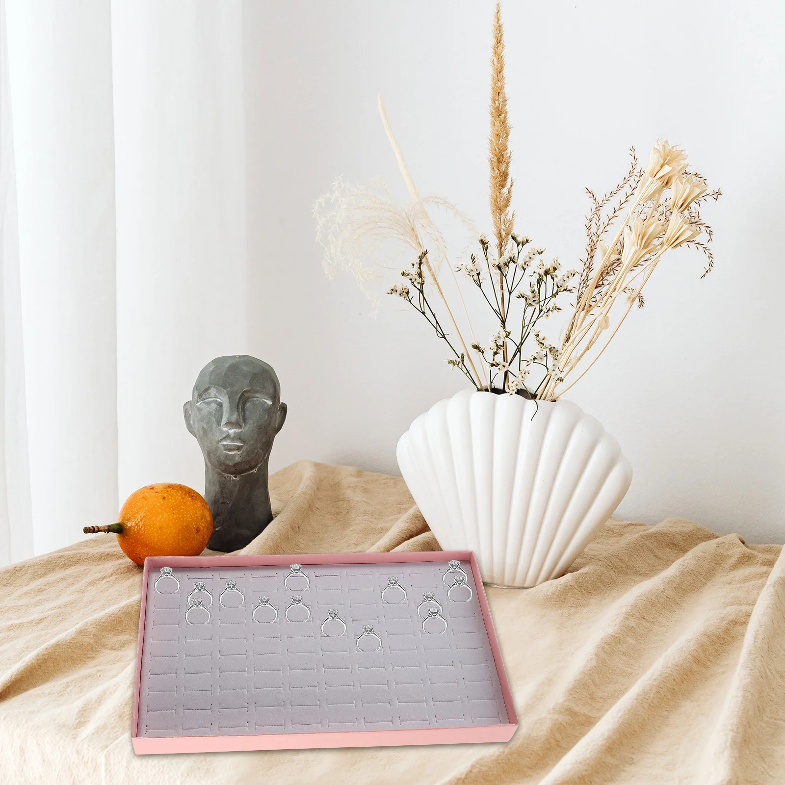 4Pcs Jewelry Trays Ring Organizer Storage Holder Earring Display Case Pin Board Ring Displays for Selling Pin Display