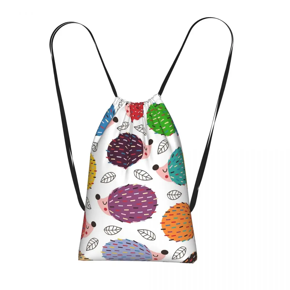 

Colorful Hedgehogs Illustration Print Backpacks Multi-function Drawstring Bags Storage Bag Book Bags for Travel School