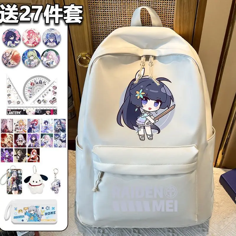 Anime Honkai Impact 3 Blanca Merchandise Elementary Middle School Backpack Large Capacity Fashion Simple Double Shoulder Bag
