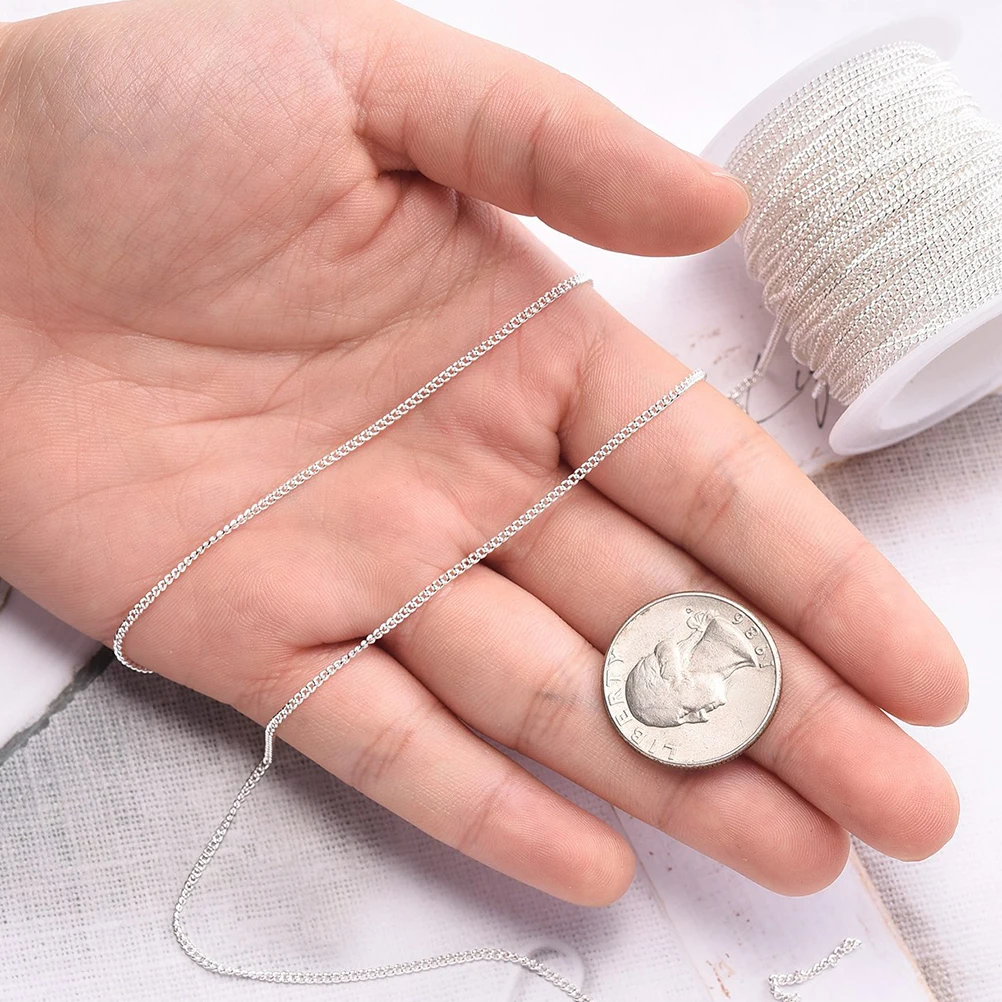 

Copper Chain Jewelry Accessories Jewellery Making Supplies Cable for Fashion Spool Silver Necklace Travel