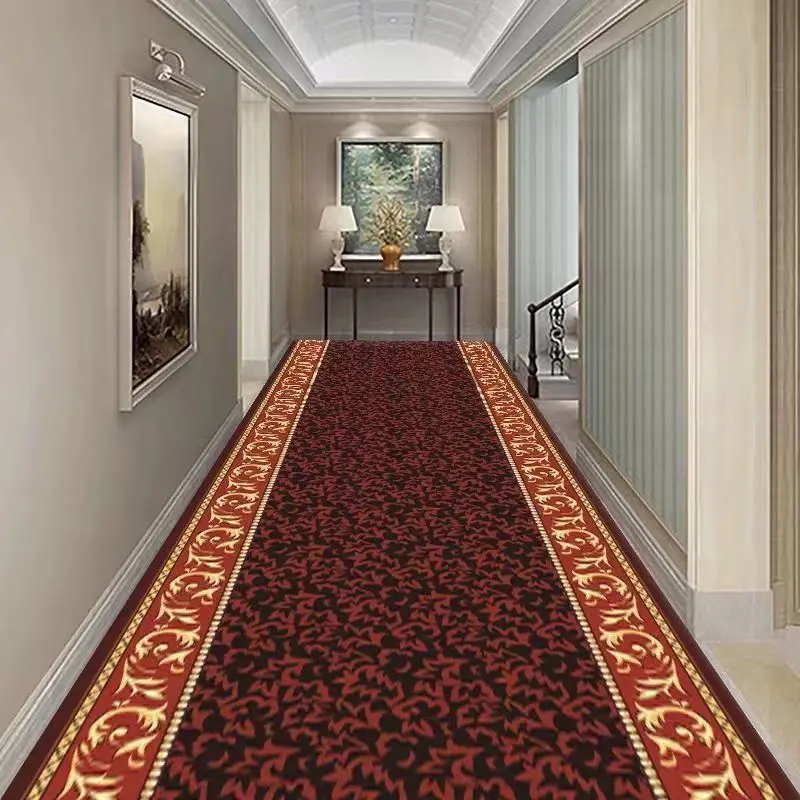 European Style Corridor Aisle Long Runner Hotel Villa Hotel Carpets for Living Room Decoation Home Hallway Entryway Door Mat