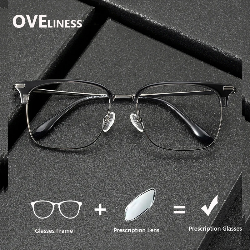 

optical Acetate Titanium Glasses Frame Men Square Eyewear Japanese Prescription myopia Ultralight Eyeglasses Fram Spectacles