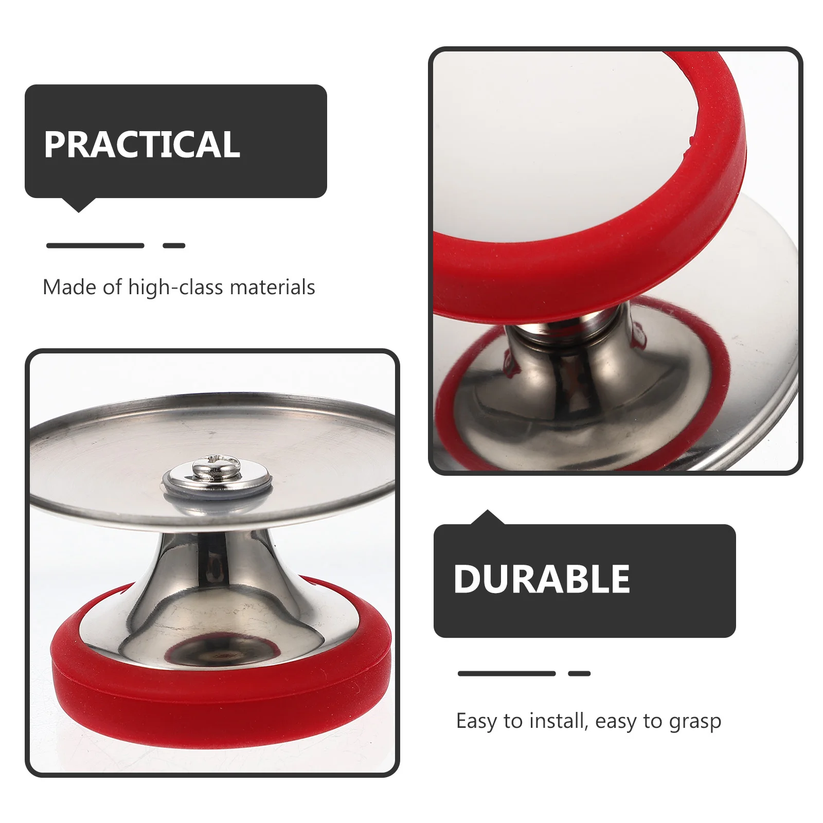 

4pcs Stainless Steel Lid Knobs Metal Pot Handle Replaceable Knob For Cookware Caps Heat Resistant Replacement Parts