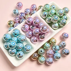Mirror light bulb beads reflective laser straight hole round beads diy mobile phone chain key chain hanging jewelry accessories