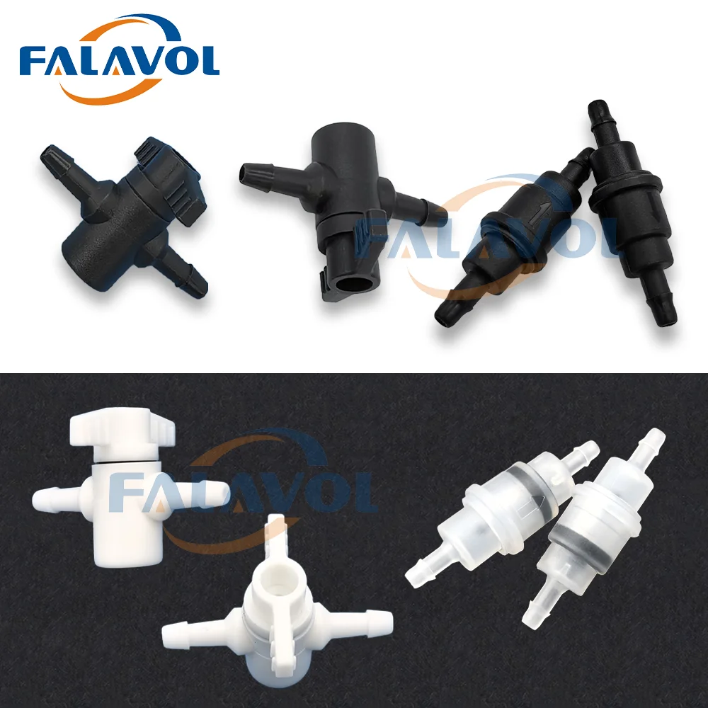 Falavol 5pcs Plastic Ink Tube Valve for 4*3mm Tube Manual Ink Valve Connector For Eco Solvent/UV Printer Compatible