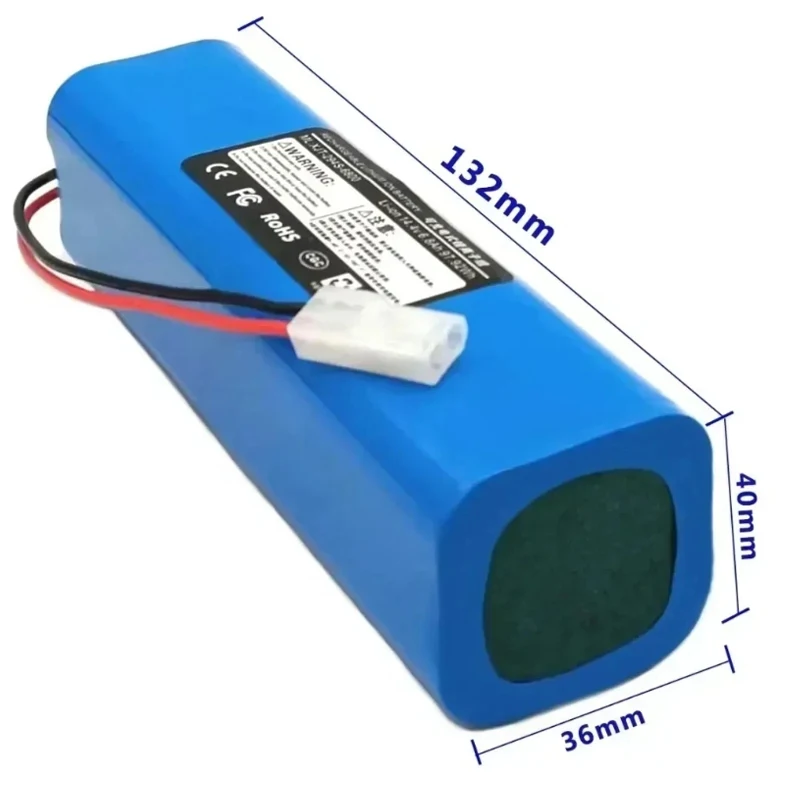 14.4V 12800mAh 100%New Battery INR18650 M26-4S2P For ROEMO SYB2 Robot Vacuum Cleaner