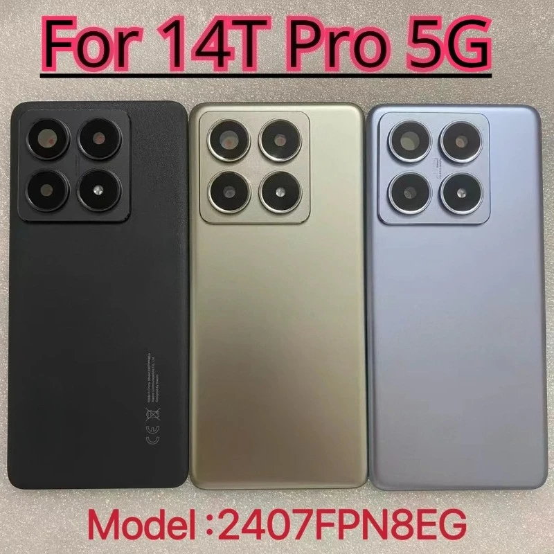 For Xiaomi 14T Pro 5G Back Door Replacement Battery Case, Rear Housing Cover With Camera Lens