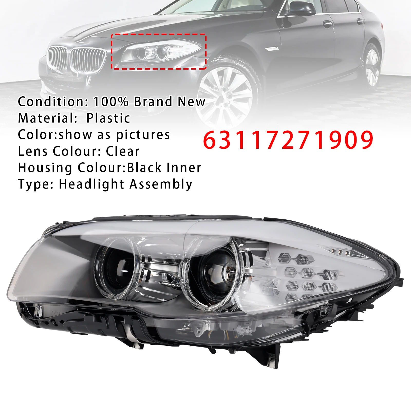 

Левая фара Artudatech Xenon LED DRL для BMW 5 серии F10 Saloon 2010 2011 2012 2013 без AFS, автомобильные аксессуары
