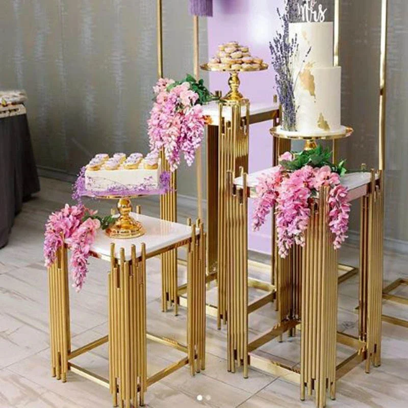 

Acrylic Holder Plinth Dessert Table, Wedding Birthday Cake Cookie Food Chocolate Display Stand, Luxury Grand Event Column, 3Pcs