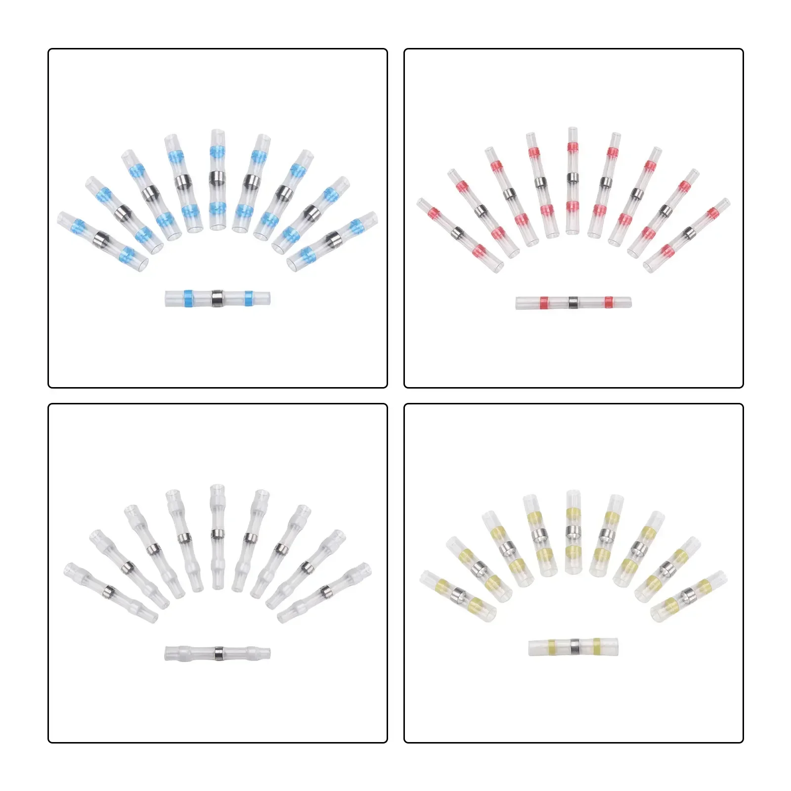 

Универсальный 400-пакет, уплотнительная втулка для припоя, термоусадочные соединители для стыковых проводов, комплект клемм с соединительными трубками с цветовой кодировкой