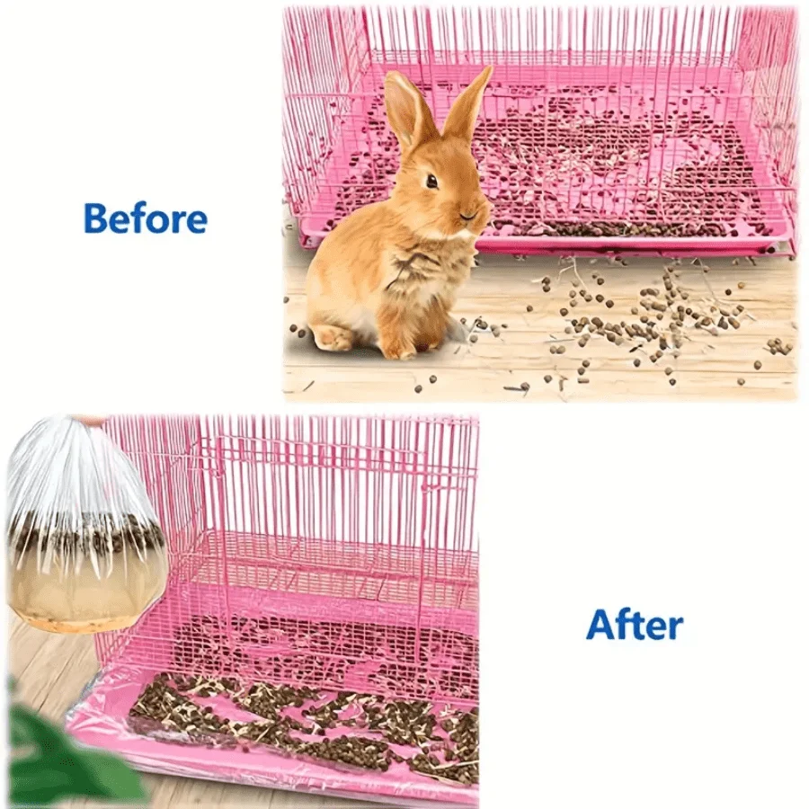 10pcs Disposable Transparent Plastic Liners For Small Pet Cages, Including Bunny Cages, Hamster Habitats And Potty Litter Boxes