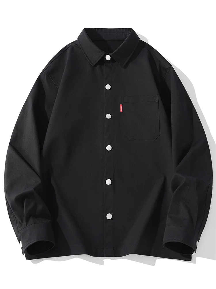 

Мужская удлиненная рубашка на весну-осень в корейском стиле, приталенная, повседневная, для подростков, универсальный топ