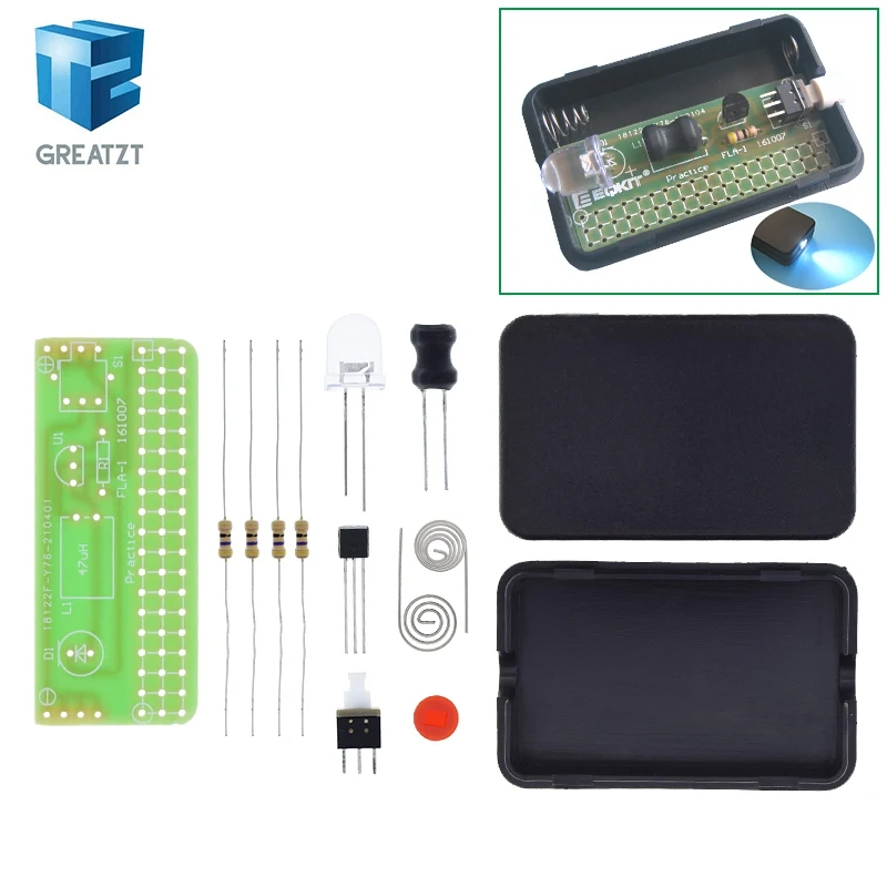 GREATZT  Wholesale Price 1 Set FLA-1 Simple Flashlight Kit DIY Module 1.5V 55x35x11.5mm Precise For DIY Kits
