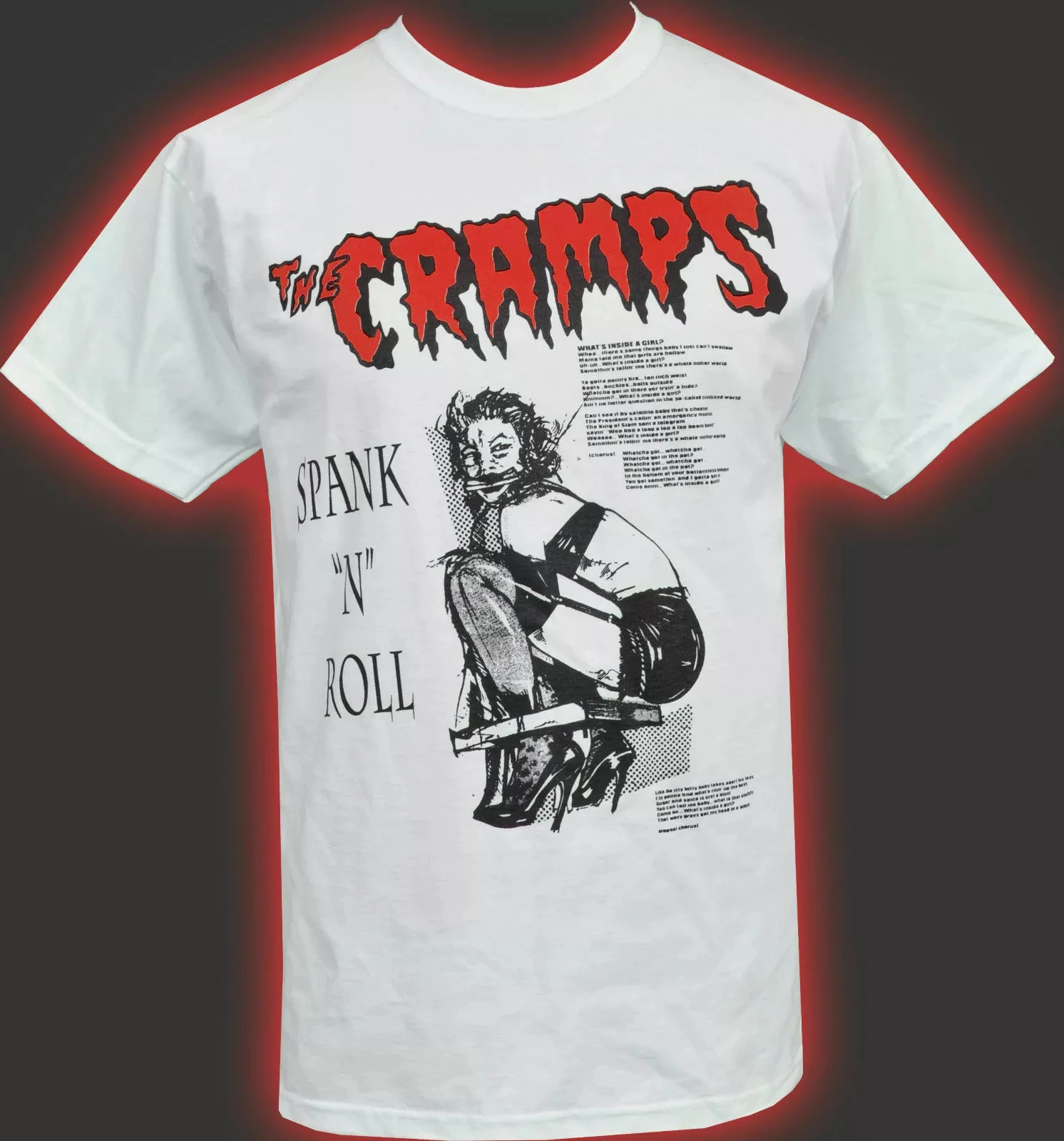 The CRAMPS Mens PSYCHOBILLY T-Shirt Spanking and Rolling Garage Bondage Lux Ivy
