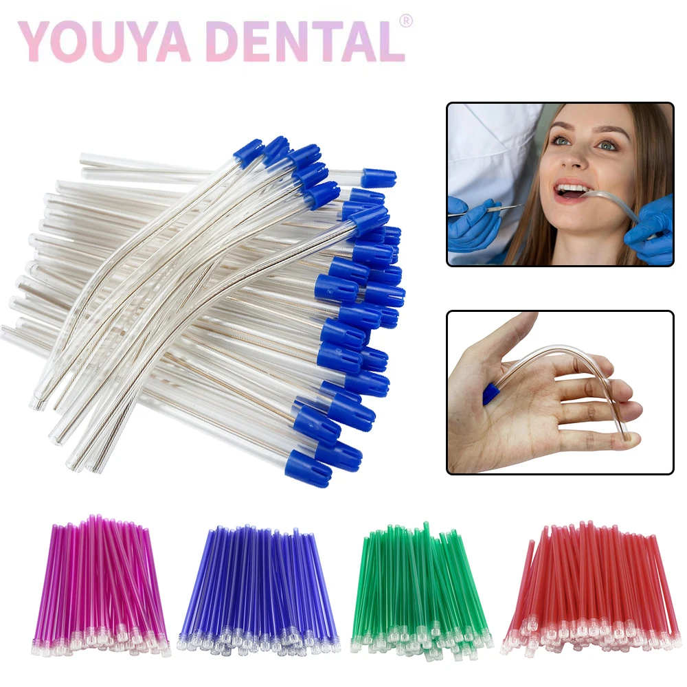 100 Pcs/Bag Dental Saliva Ejector Aspirator Tube Bendable Disposable saliva suction tube Dental Oral Care Tools Dental Materials