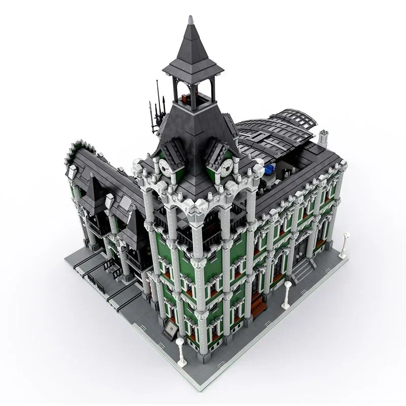 2025 New Product Moc Building Block Model European Railway Station Modular Building Block Gift Children's Toy DIY Assembly Set