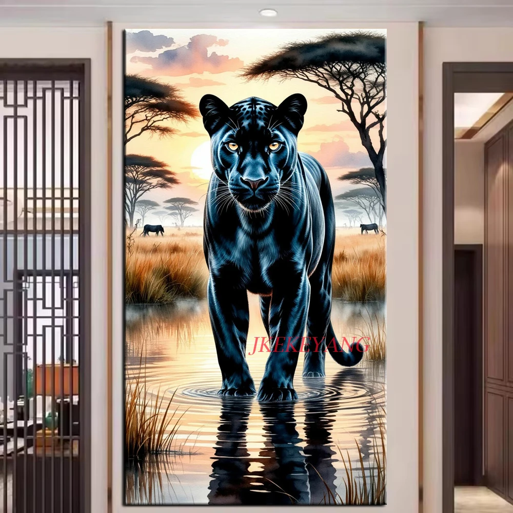 

Black panthers and chimpanzees Picture DIY Diamond Painting Cross Stitch Full Drills Diamond Mosaic New Collection Home Decor