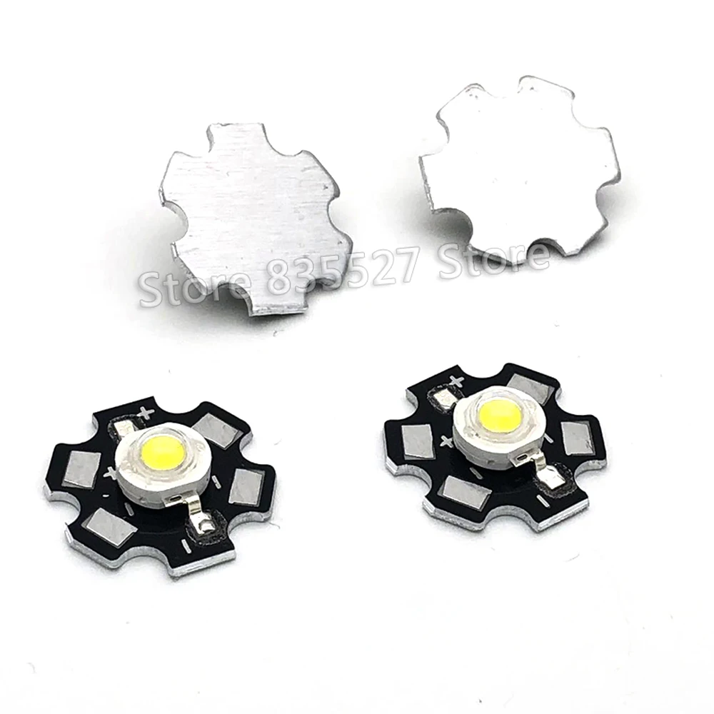 2pcs 3W white LED Heat Sink Aluminum Base Plate PCB Board Substrate 20mm LM Parts / Flashlight / Bulb Spotlight for DIY lights