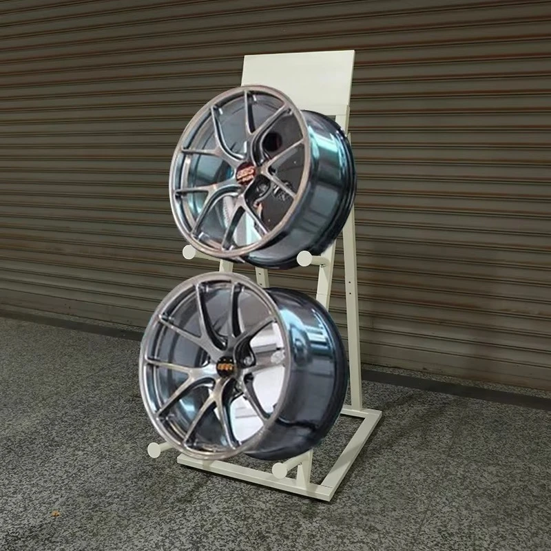 Stacked Car Alloy Wheel Rim Hub Tire Sample Metal Display Stand Storage Rack Holder Rim Holder