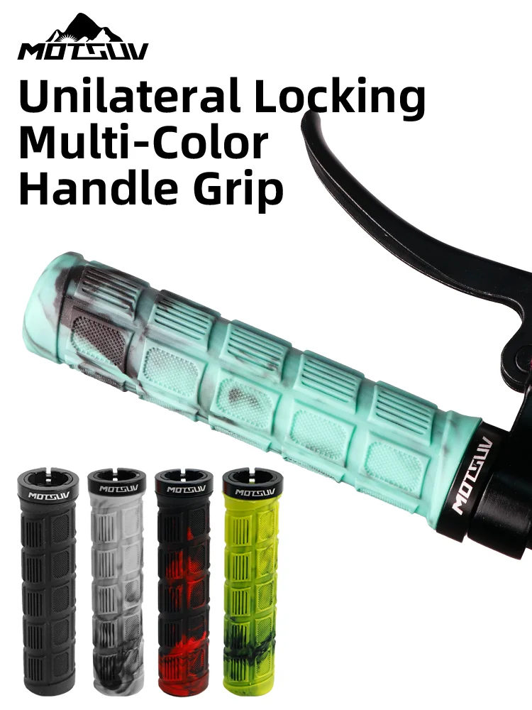 AliExpress MOTSUV Mountain Bike Handlebar Grips Dual Color Aluminum Alloy Locking Rubber Anti Slip Ergonomic Design for Road Cycling Comfortable
