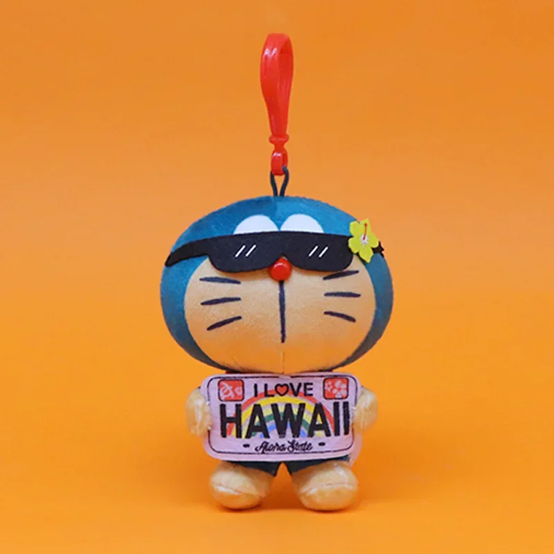 12CM Hawaiian Limited Doraemon Tanned Black Doll Peluche Ciondolo Borsa Portachiavi Ciondolo Peluche Regalo per bambini