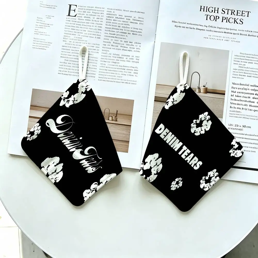 Luxury D-Denim T-Tears Polyester Cotton Hand Wiping Towel, Hanging Towel, Quick Dry for Kitchen Bathroom Daily Supplies