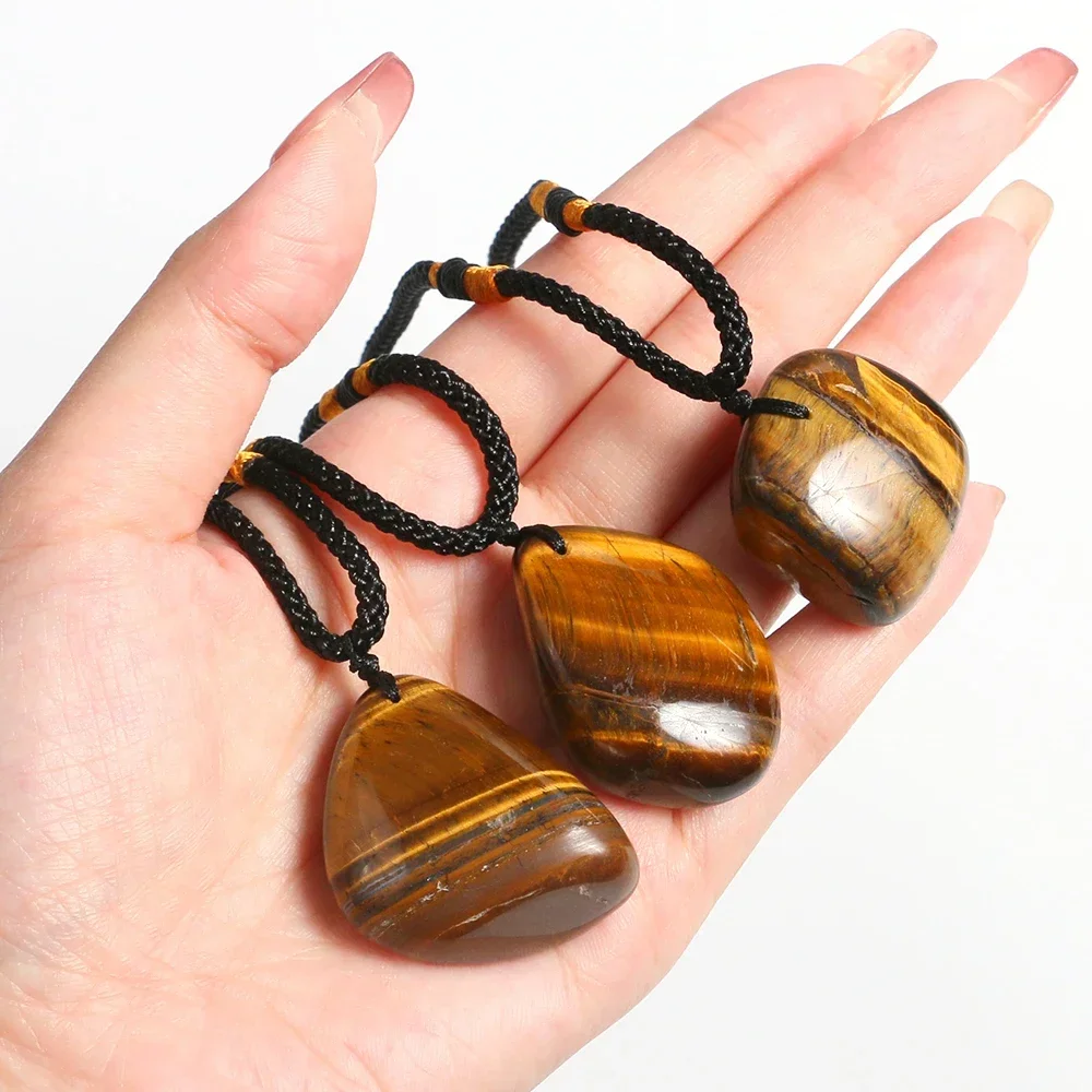 

Mineraali Irregular Tiger Eye Women Necklace Natural Precious Gemstones Healing Crystal Quartz Pendant Jewelry Best Amulets Gift