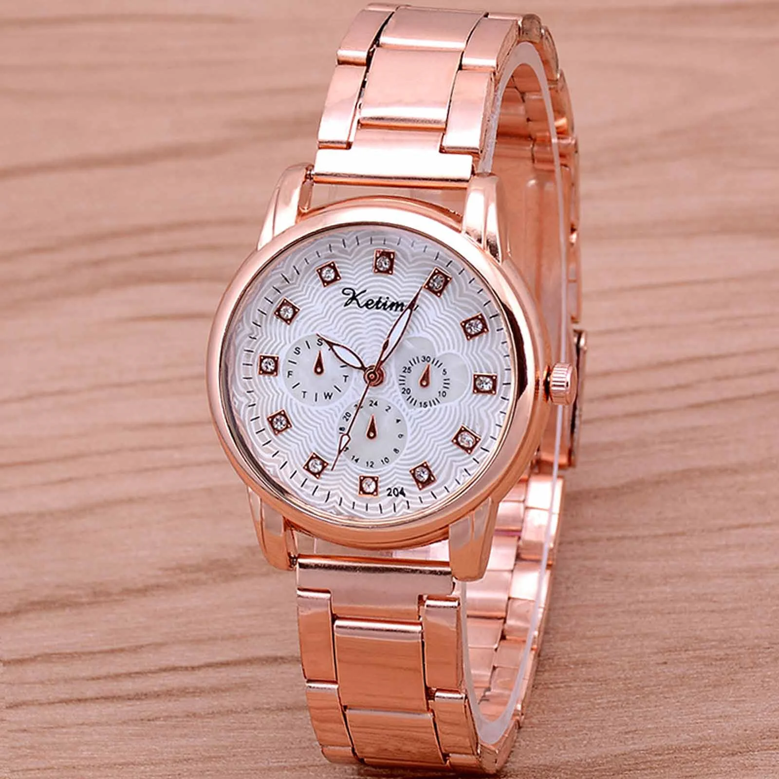 

Women Watches Fashion Luxury Quartz Leather Strap Moon Phase Waterproof Luminous Wristwatch Date Business Casual Lady Clock