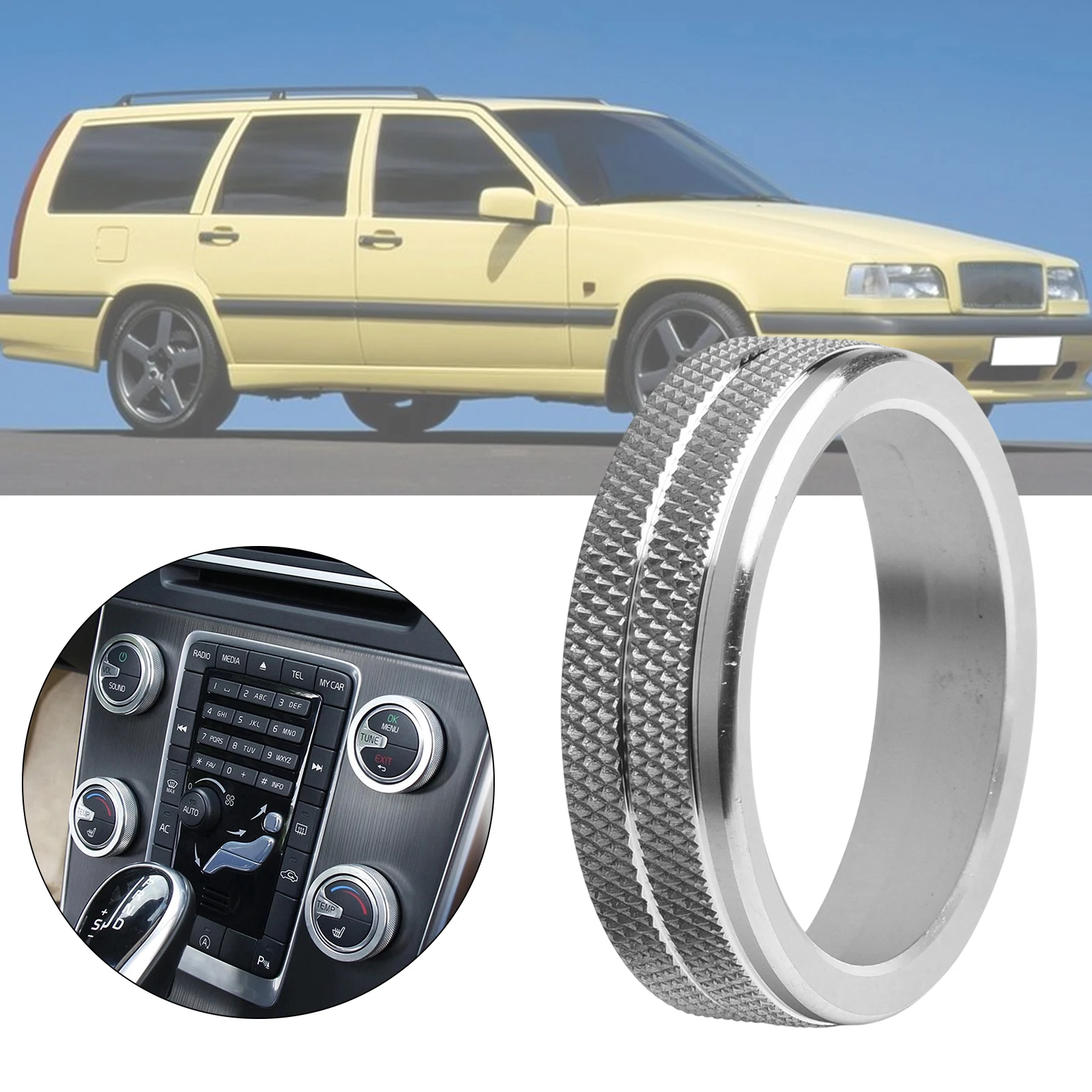 Car Accessory Knob Cover Ring Precision Grip Wear Resistant Design for custom Fitment For Volvo for aluminium Alloy Knob Ring