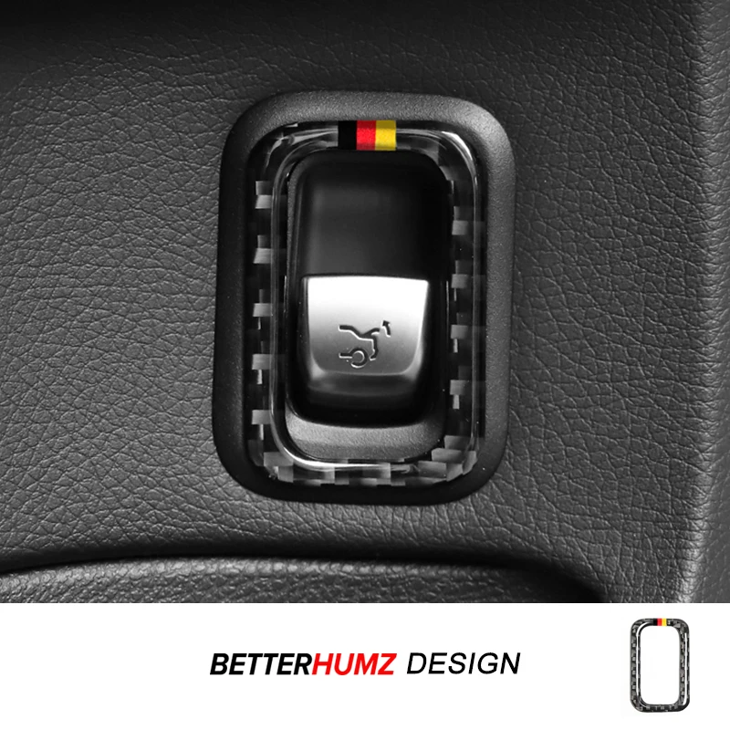 

For Mercedes Benz W205 C180 C200 C300 C Class 2017-2021 Carbon Fiber Car Interior Rear Trunk Switch Button Trim Frame Stickers