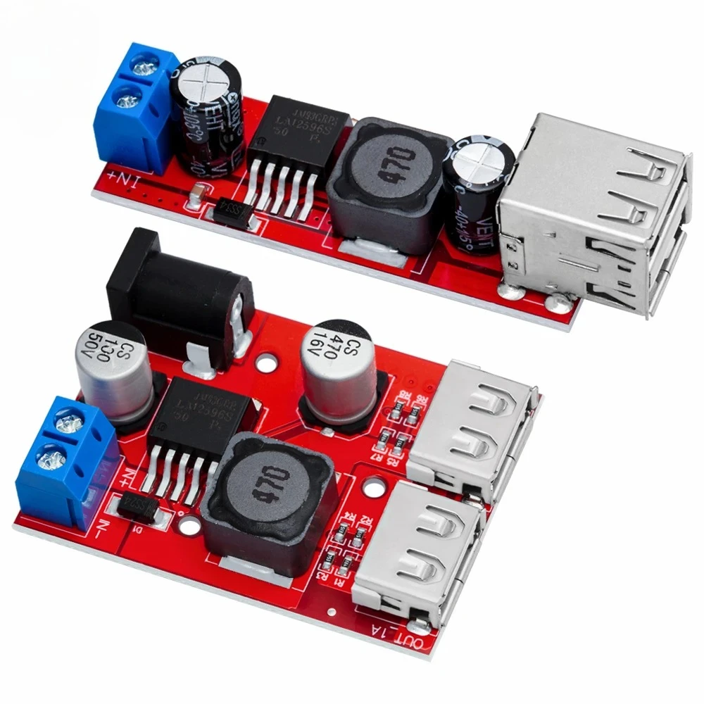 DC 6V-40V To 5V 3A Double USB Charge DC-DC Step-down Converter Module For Vehicle Charger LM2596 Dual USB