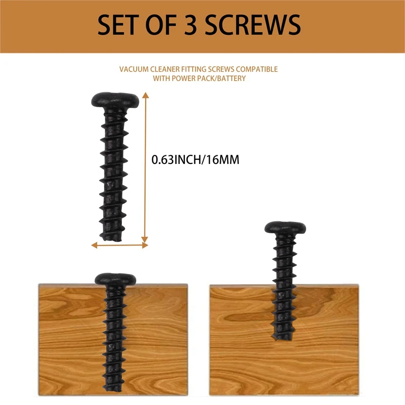 Set of 3 Screws for Dyson Cordless V6 V7 V8 V10 V11 Vacuum Cleaner Power Pack/Battery