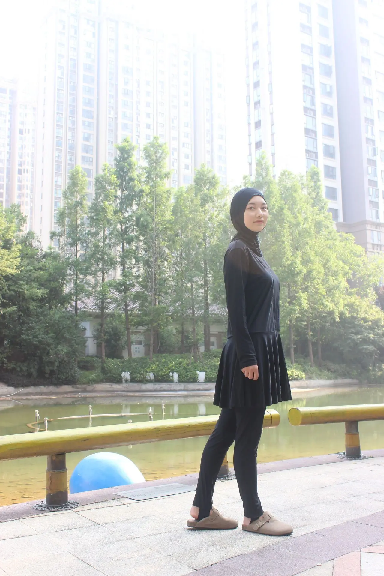 

3PCS Modest Burkini Femme Musulmane Swimwear Women Muslim Hijab Swimsuit Maillot De Bain Borkini Conservative Islam Bathing Suit