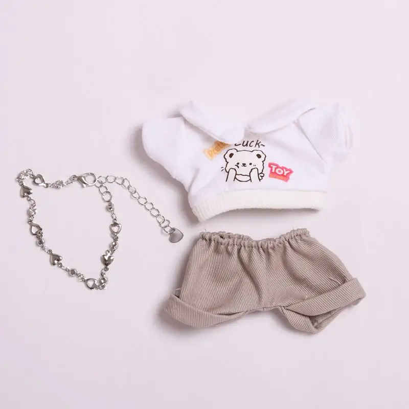 Plüsch Doll's Kleidung Outfit Accessoires für Korea Kpop Exo Labubu V1 V2 Idol Puppen Standort Party lässig trend ige coole Set Kleidung