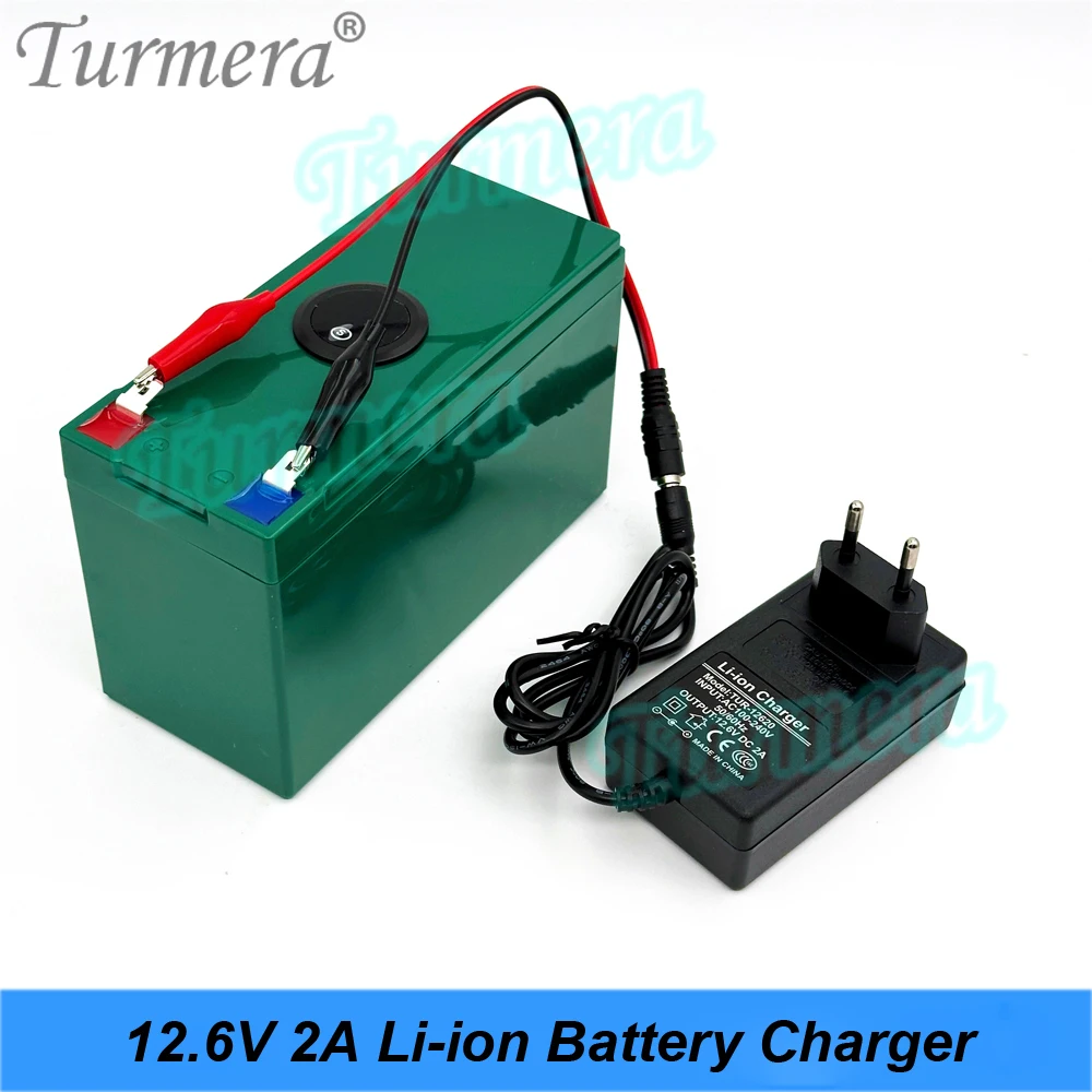 Пустая коробка для аккумулятора Turmera 12 В с зарядным устройством 2 А, держатель 3x7 18650, 3S, 40 А, баланс BMS, сварной никелью для замены свинцово-кислотных аккумуляторов 12 В